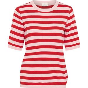 Kaffe - KAlizza Striped Knit - Gebreide Trui - Lotus / True Red Stripe