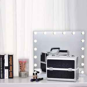 Complete Make-up koffer Professionele cosmeticakoffer vacuüm cosmetica organizer nagellak sieraden manicure reizen dames zwart Complete Make up koffer