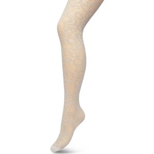 Bonnie Doon Panty 50 Denier Licht Grijs Dames maat S/M - Rondjes en stipjes - Print - Cirkels - Dot Panty - Gladde Naden - Maximaal Draagcomfort - Circkles and Dots Tights - Chique Panty - Feestelijk - Lichtgrijs - Grey - BP221904.235