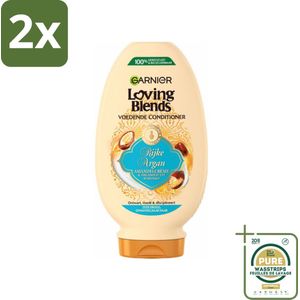 Garnier Loving Blends Rijke Argan Conditioner 250 ml - Voordeelverpakking - 2 stuks - Onhandelbaar haar - Argan olie