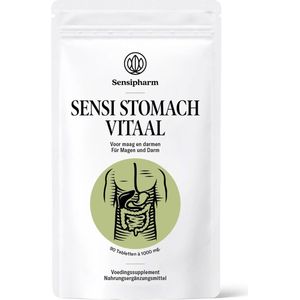 Sensipharm Sensi Stomach Vitaal - Voedingssupplement voor Maag en Darmen, bij Diarree, Opgeblazen gevoel, Overgeven, Buikkramp - Natuurlijk - 90 Tabletten à 1000 mg