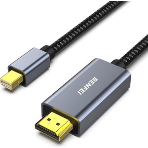 Benfei 4k Mini Displayport naar HDMI 1.8M - 4k 30hz Mini DP naar HDMI 24k Gold Plated