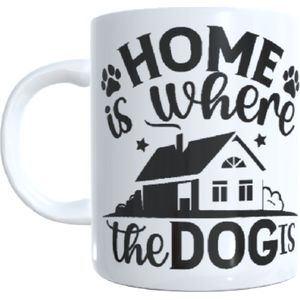 Koffie beker - thee mok - home is where the dog is - dieren - hond