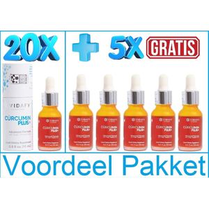 Curcumin Plus 15ml Vidafy 20 flessen + 5 gratis flessen Voordeelpakket 25 in 1