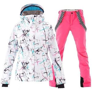 Dames 2-delig skipak voor skiën en snowboarden met ademend, waterdicht en winddicht ontwerp