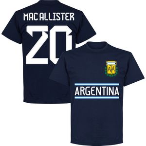 Argentinië Mac Allister 20 Team T-Shirt - Navy - 4XL