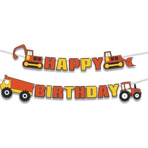 verjaardag slinger -vrachtauto -tractor-kraan-shovel Charme Bijoux