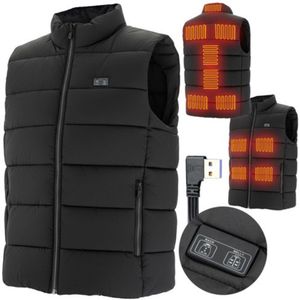 MOZY® - Elektrische Bodywarmer - Zwart - 3 Verwarmingsstanden - 11 Verwarmingszones - Unisex