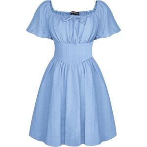 Renaissance-jurk voor dames met vierkante hals en bubbeljurk stijl