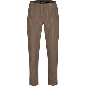 Robell - Bella 09 - 7/8 Structuur Streep -Donker Taupe - EU48
