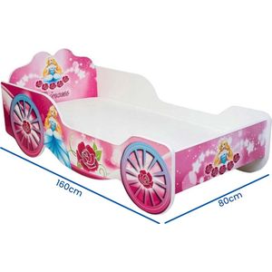 Koetsbed - Peuterbed - 160x80cm - roze koets thema