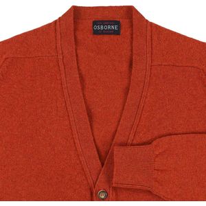 Osborne Knitwear Cardigan met knopen - Lamswol - Ember - XL