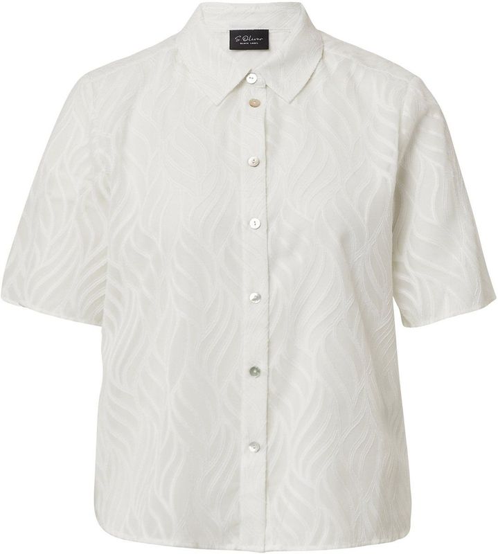s.Oliver - Blouse - Half Doorschijnend - Croplengte - Korte Mouwen
