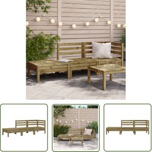The Living Store Palletbank Grenenhouten Tuinset - 190.5 x 63.5 x 62.5 cm - Modulair Design Tuinbank - Palletbank - Tuinset - Buitenbank - Lounge Set - Teak - Hout - Grenenhout - Modulair Design - Comfortabel