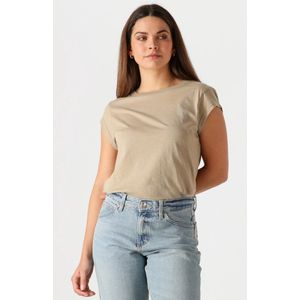 CC Heart Basic T-shirt Tops & T-shirts Dames - Shirt - Beige - Maat XS