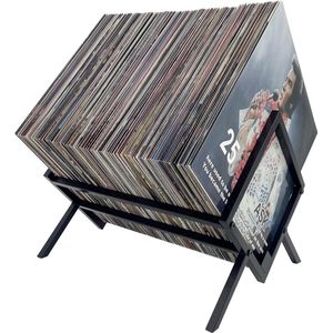 SNJY® LP Opbergsysteem - Vinyl Houder - Platenrek - 34,3L x 40,6B x 30,5H cm - Zwart