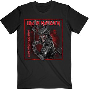Iron Maiden - Senjutsu Cover Distressed Red Heren T-shirt - L - Zwart