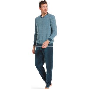 Pastunette velours Heren pyjama - Relax Blue - S - Blauw.