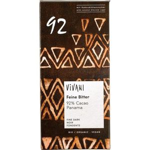 Vivani Chocoladereep Puur 92% Cacao 10 x 80GR - Voordeelverpakking