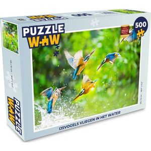 Puzzel IJsvogels vliegen in het water - Legpuzzel - Puzzel 500 stukjes