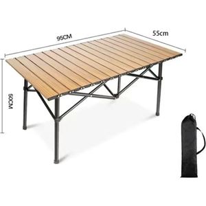 Draagbare Klaptafel - Vouwtafel - Inklapbare tuintafel - Picknicktafel - Camping - Festivals - Mooi design - Lichtgewicht - 95x55x50 - 4 kg - Hout look