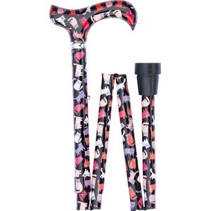 Classic Canes - Opvouwbare Wandelstok - Zwart - Kleurrijke Katten