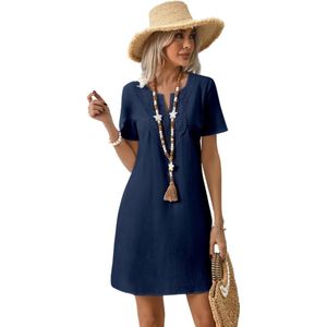 Bovista Zomerjurk Dames - Zomerjurken - Volwassen - Jurk - Ibiza Stijl - Sundress - Blauw - Maat S