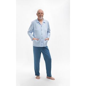 Martel- Antoni- pyjama- blauw 100% katoen - gemaakt in Europa XXL