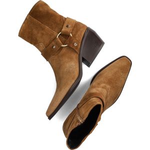 Notre-V Al334 Enkellaarsjes - Enkelboots met rits - Dames - Cognac - Maat 42