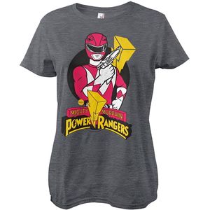 Power Rangers Damen Red Ranger Pose Girly Tee DarkHeather-S