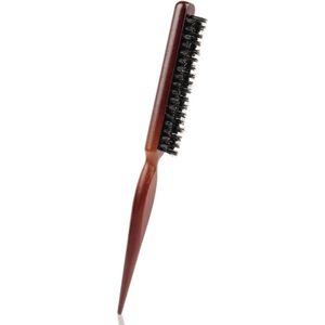 Sleek Bun Haarborstel voor Vlecht en Toupeer, Houten Handvat met Natuurlijke Wildzwijnharen
