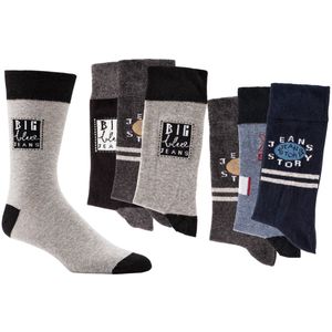 Fijne heren sokken | maat 43-46 | motief big blue | 6 paar