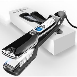 Sansbeauté® Stoomstijltang - Stoom Stijltang - Brede Platen - Professionele Stijltang 4.0 – Stoomstijltangs - Zwart