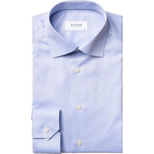 Eton overhemd normal fit l.blue strijkvrij