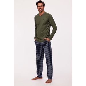 Woody pyjama heren - donkergroen - 232-11-MVL-S/738 - maat M