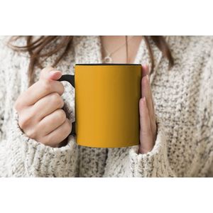 Magische Mok - Foto op Warmte Mokken - Koffiemok - Okergeel - Herfst - Interieur - Magic Mok - Beker - 350 ML - Theemok