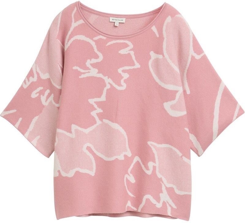 TOM TAILOR - Trui - Rosa/Wit - Bloemenprint