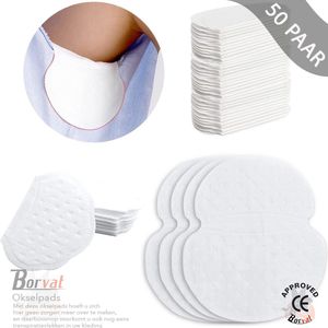 Borvat® - Anti-Zweet Pads - Zweet bescherming - Okselpads - Zweet absorberende pads - Okselpads - Anti zweet stof - Voor Dames En Heren - 50 Paar