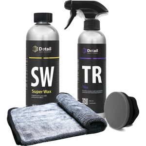 Detail Car Care - Autopoets Pakket - Auto Reiniging - Wax & Shine Set- 4 Delig - Voor Exterieur
