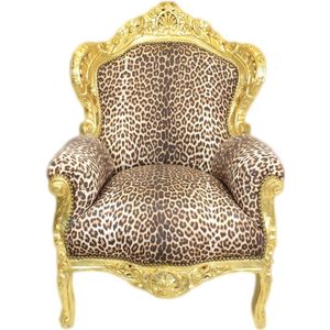 Barok Fauteuil Goud - Panter [Baroque] [Bladgoud] [Stoel] [Eethoek] [Woonkamer] [Zithoek] [Luxe] [Interieur]