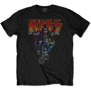 Kiss - Neon Band Heren T-shirt - XL - Zwart