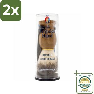 Vergulde Hand Originele Scheerkwast - Voordeelverpakking - 2 stuks - Scheerkwast - Scheerbeleving