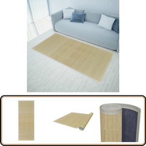 vidaXL Bamboe Tapijt 80x200 cm - Natuurlijk Design Bamboe Tapijt - Vloerkleden - Woonaccessoires - Kamerdecoratie - Beige Tapijt