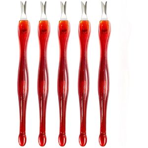 5-delige V-Shape Nagelriem Messer Set - Professionele Manicure & Pedicure Gereedschap voor Cuticle Removal (Roestvrij Staal)