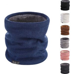 NiSy.nl Luxe Thermische Nekwarmer | Col Sjaal | Zachte Fleece Voering | Dames / Heren | One Size | Blauw