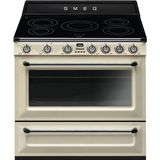 Smeg Victoria TR90IP2, Vrijstaand fornuis, Crème, Knoppen, Draaiknop, Chroom, Glas, Metaal, Voorkant