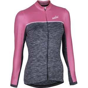 Nalini phad dames fietsshirt lange mouwen grijs roze Maat XL