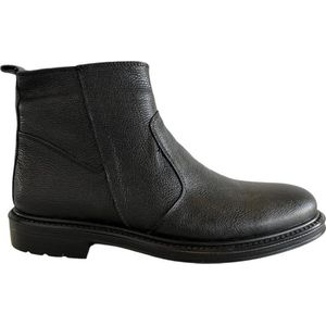 Chelsea Boots- Enkellaarsje- Heren schoenen- Mannen laarzen 1007 (Let op: Smalle schacht) Leather- Zwart- Maat 44