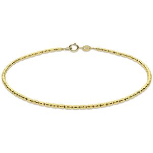 Lucardi Dames 14 Karaat geelgouden armband diamond cut - Armband - 14 Karaat Goud - Geelgoud - 19 cm