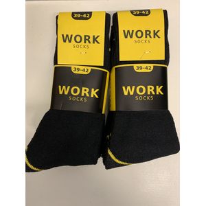 Work Werksokken unisex-5-paar- zwart-maat 39-42